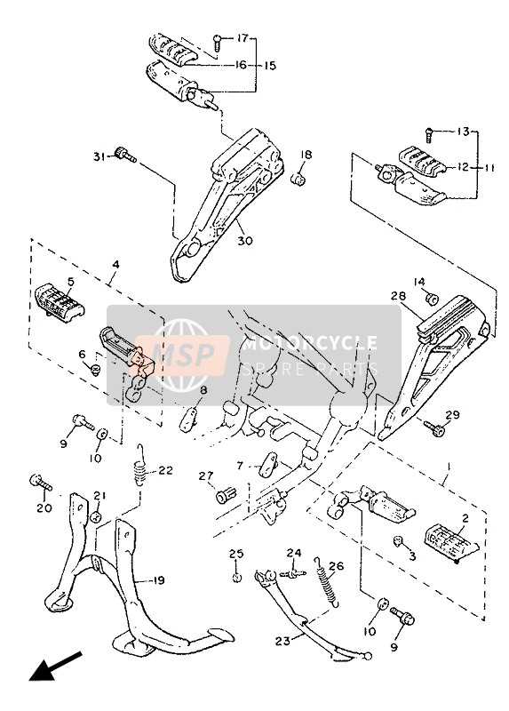 Yamaha XJ900 1990 Stand & Footrest for a 1990 Yamaha XJ900