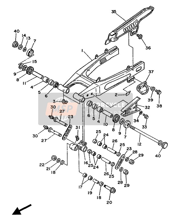 Yamaha XTZ750 SUPERTENERE 1990 Rear Arm for a 1990 Yamaha XTZ750 SUPERTENERE