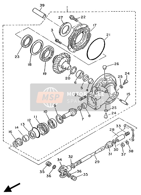 Yamaha XV535 VIRAGO 1990 Drive Shaft for a 1990 Yamaha XV535 VIRAGO