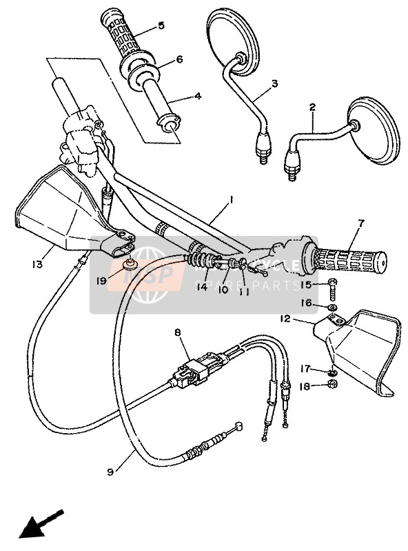 Yamaha DT125R 1993 LENKHANDGRIFF & KABEL für ein 1993 Yamaha DT125R