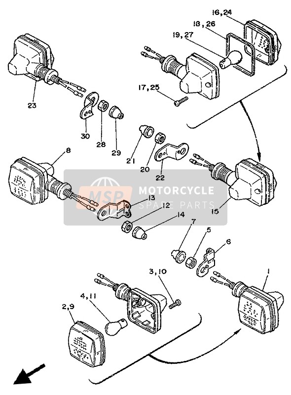 Yamaha DT125R 1993 Luz intermitente para un 1993 Yamaha DT125R