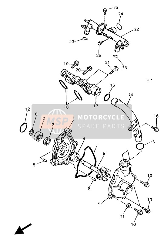 Yamaha GTS1000 1993 Pompe À Eau pour un 1993 Yamaha GTS1000