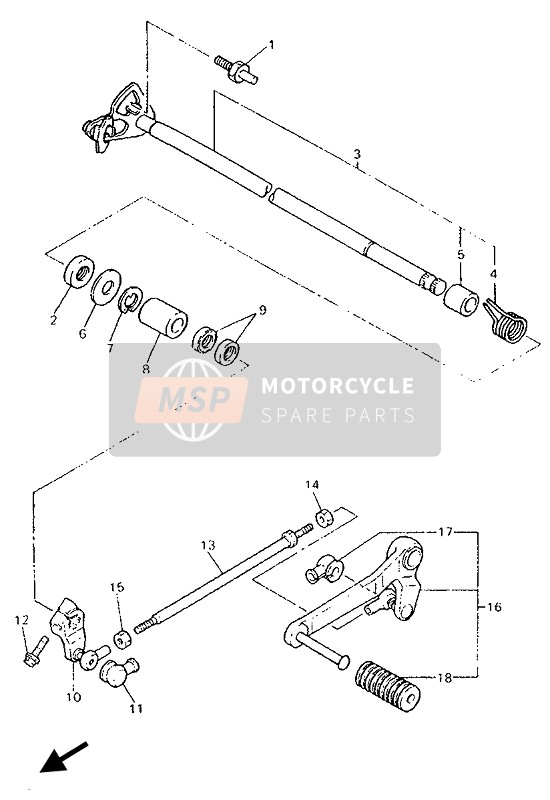 Yamaha GTS1000 1993 Shift Shaft for a 1993 Yamaha GTS1000