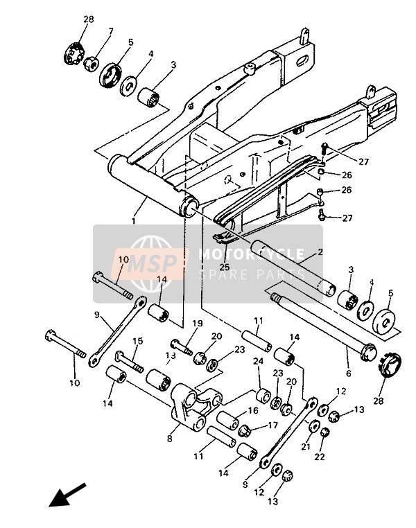 Yamaha GTS1000 1993 Rear Arm for a 1993 Yamaha GTS1000