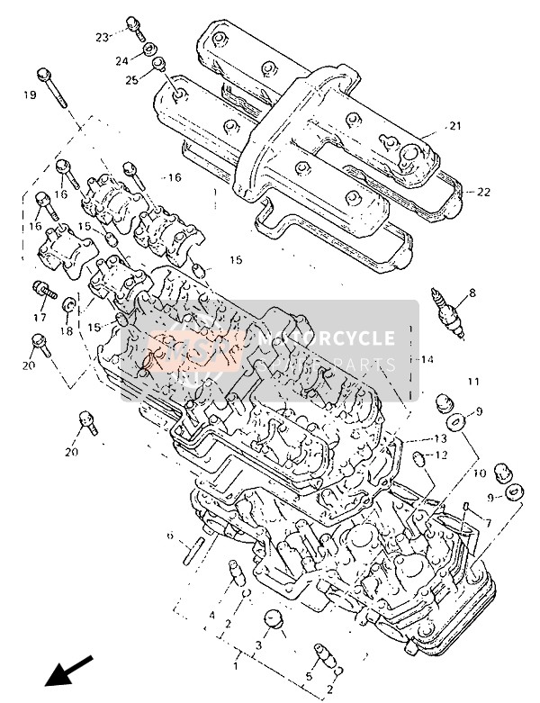 Yamaha GTS1000A 1993 Cylinder Head for a 1993 Yamaha GTS1000A