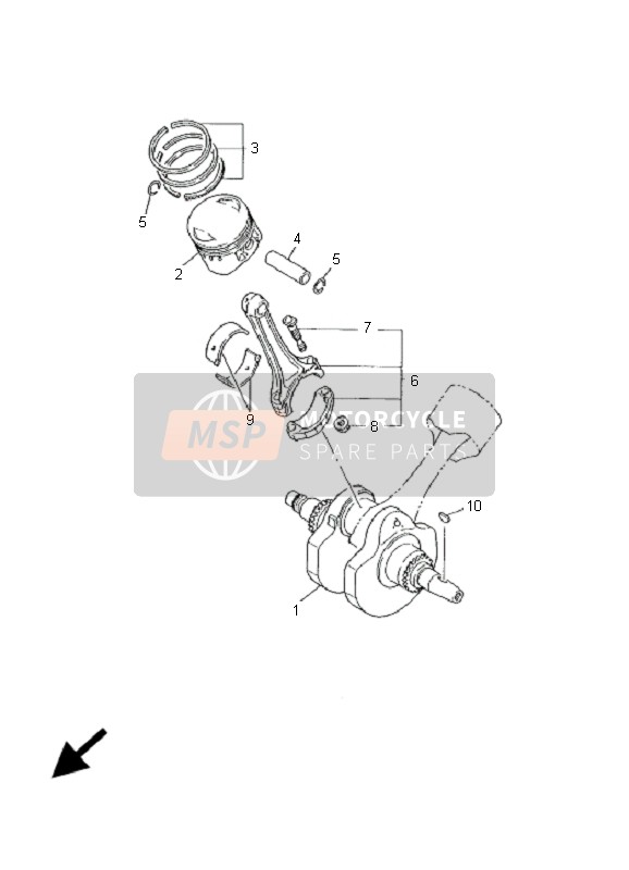 Yamaha XVS650A DRAGSTAR 2001 Crankshaft & Piston for a 2001 Yamaha XVS650A DRAGSTAR