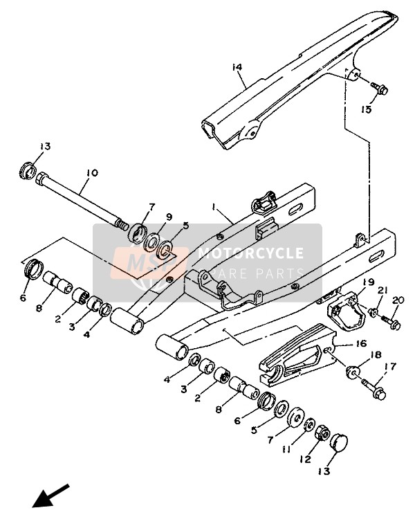 Yamaha TDR125 1993 Rear Arm for a 1993 Yamaha TDR125