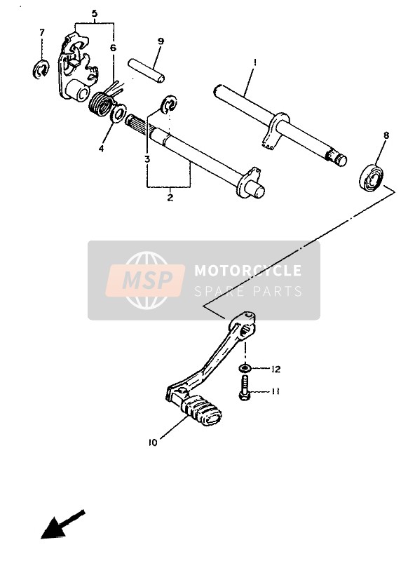 Yamaha TT600S 1993 Shift Shaft for a 1993 Yamaha TT600S