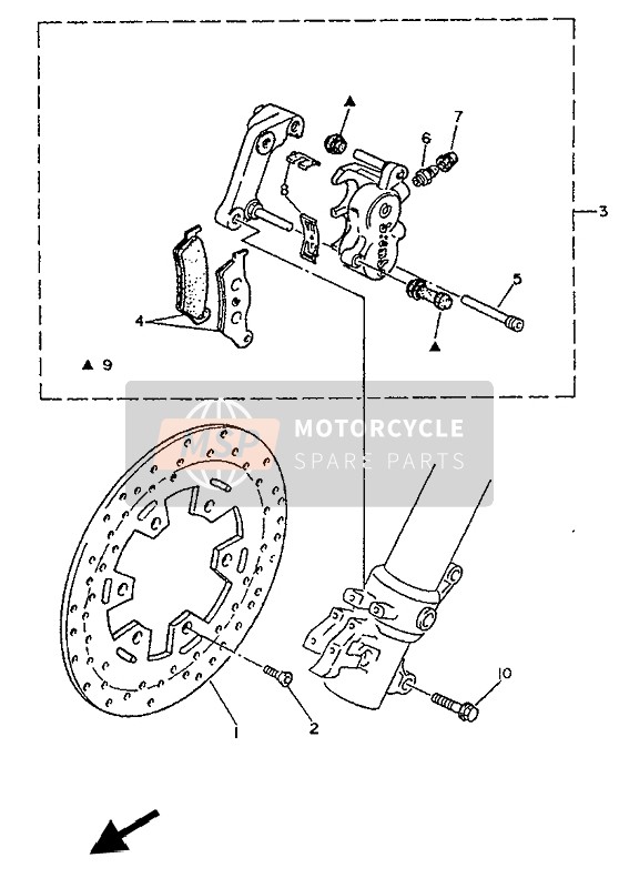 Yamaha TT600S 1993 BREMSSATTEL VORNE für ein 1993 Yamaha TT600S