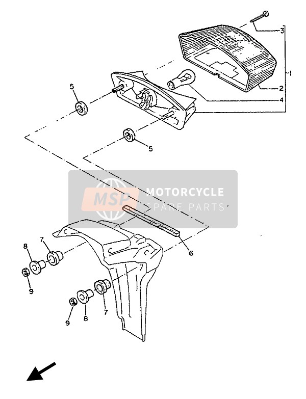 Yamaha TT600S 1993 RÜCKLICHT für ein 1993 Yamaha TT600S