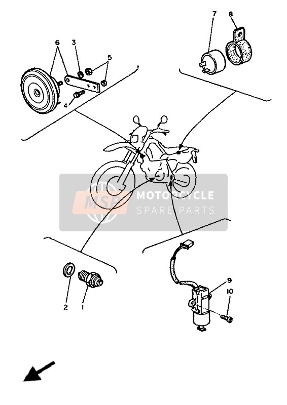 4DLH33500000, Relais Assy, Knipper, Yamaha, 3