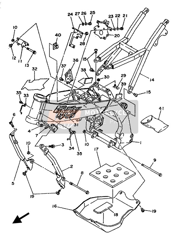 Yamaha TY250Z 1993 Frame for a 1993 Yamaha TY250Z