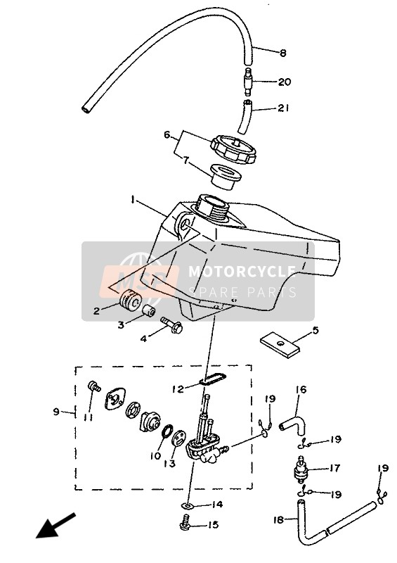 904450909100, Tubo, Yamaha, 1