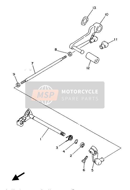 Yamaha TZR125 1993 Shift Shaft for a 1993 Yamaha TZR125