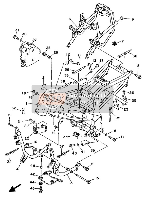 Yamaha TZR125 1993 Frame for a 1993 Yamaha TZR125