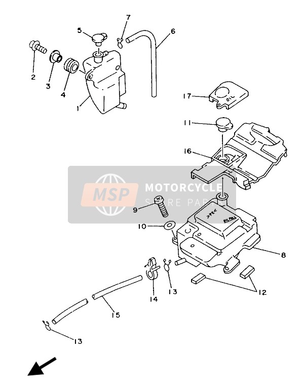 3XV217780000, Damper, Locating 1, Yamaha, 2