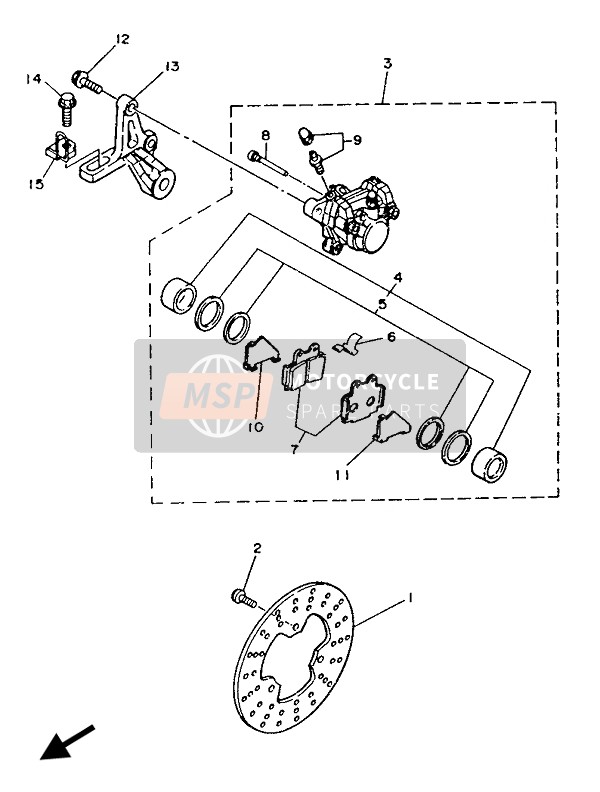 Yamaha TZR125 1993 BREMSSATTEL HINTEN für ein 1993 Yamaha TZR125