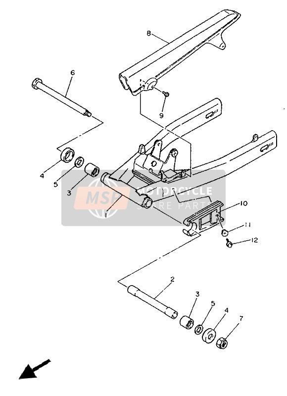 Yamaha XJ600S DIVERSION 1993 Rear Arm for a 1993 Yamaha XJ600S DIVERSION