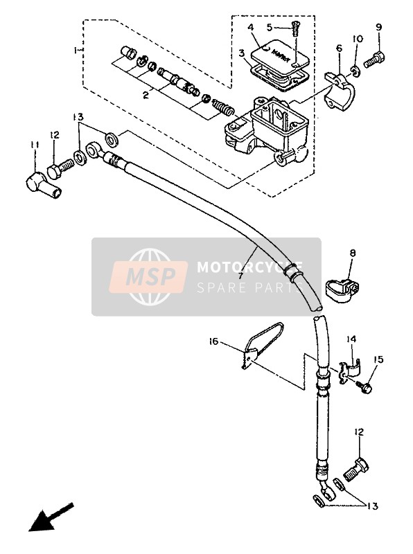 Yamaha XT600K 1993 Front Master Cylinder for a 1993 Yamaha XT600K