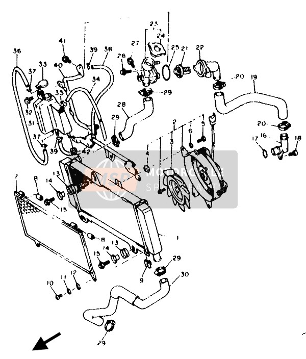 Yamaha XTZ660 1993 Radiator & Hose for a 1993 Yamaha XTZ660