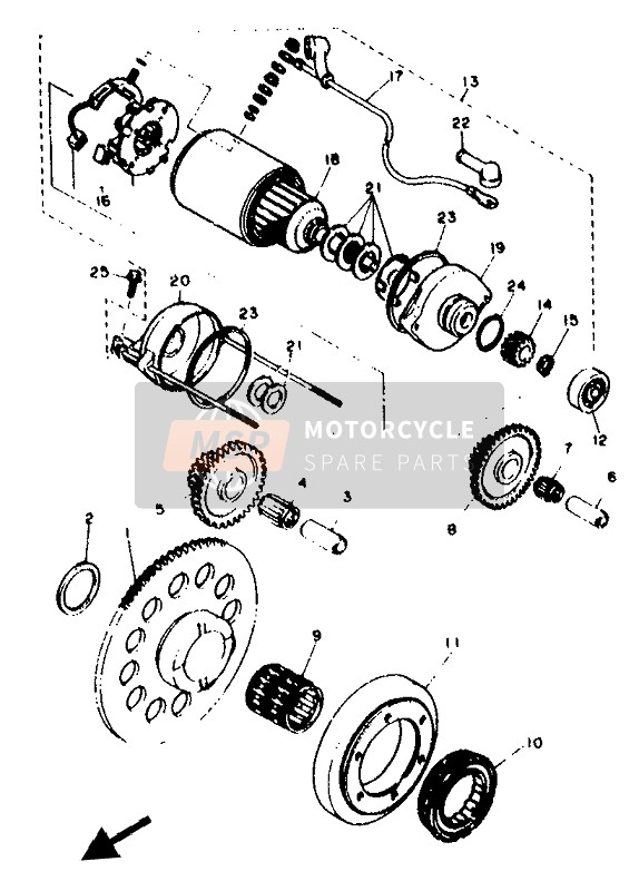 Yamaha XTZ660 1993 Starter Clutch for a 1993 Yamaha XTZ660