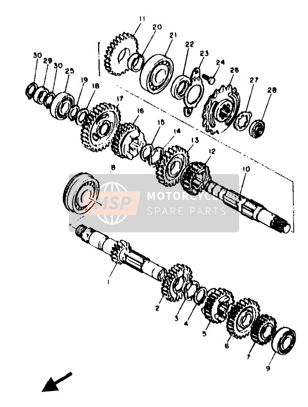 Yamaha XTZ660 1993 Transmission for a 1993 Yamaha XTZ660