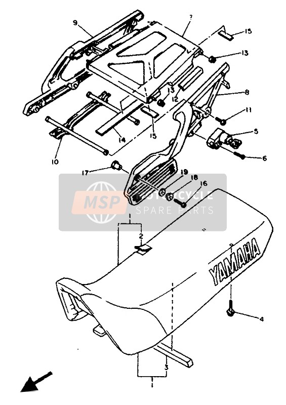 Yamaha XTZ660 1993 Seat Carrier for a 1993 Yamaha XTZ660