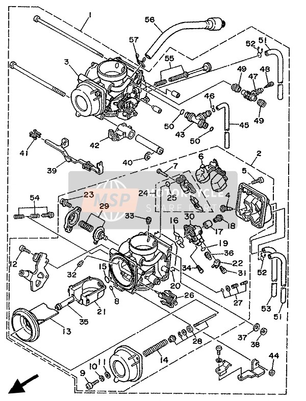 Yamaha XTZ750 SUPERTENERE 1993 Carburettor for a 1993 Yamaha XTZ750 SUPERTENERE