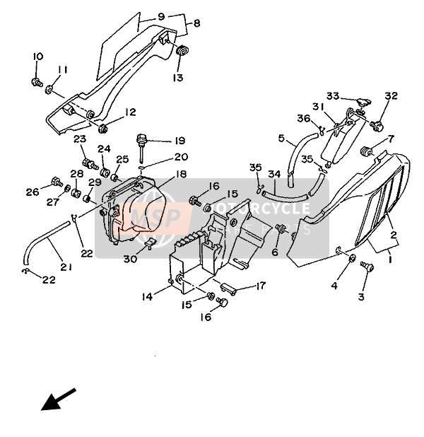 3LD218710000, Tank, Recovery, Yamaha, 1