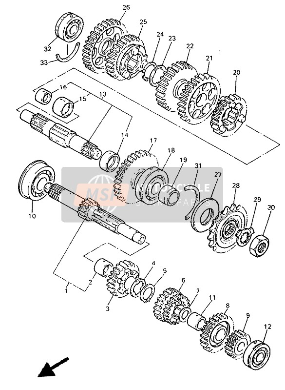 Yamaha YZF750R 1993 Transmission for a 1993 Yamaha YZF750R