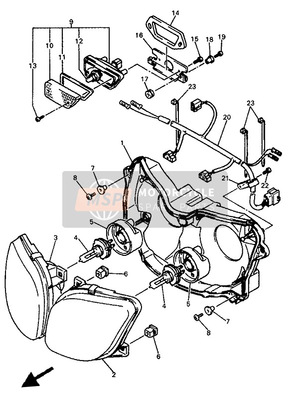 Yamaha YZF750R 1993 SCHEINWERFER für ein 1993 Yamaha YZF750R