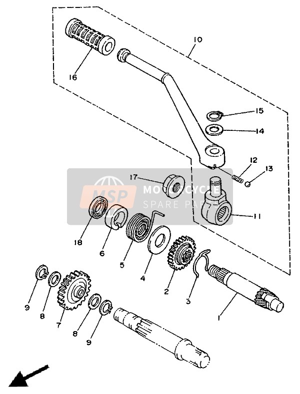 10V156510000, Pignon Intermediaire, Yamaha, 3