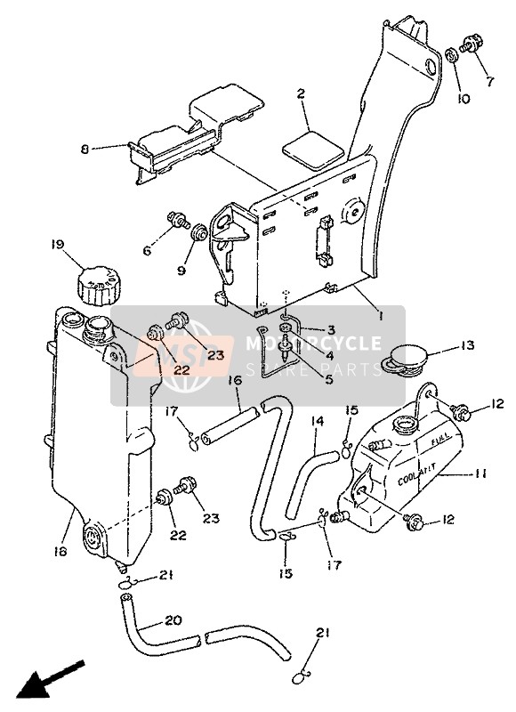 Yamaha DT125R 1991 ÖLTANK für ein 1991 Yamaha DT125R