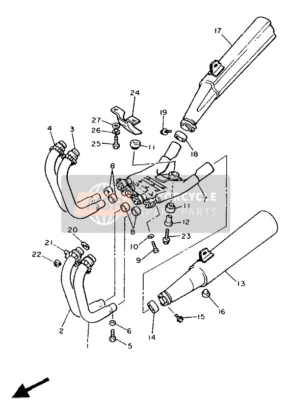 Yamaha FJ1200 1991 Échappement pour un 1991 Yamaha FJ1200