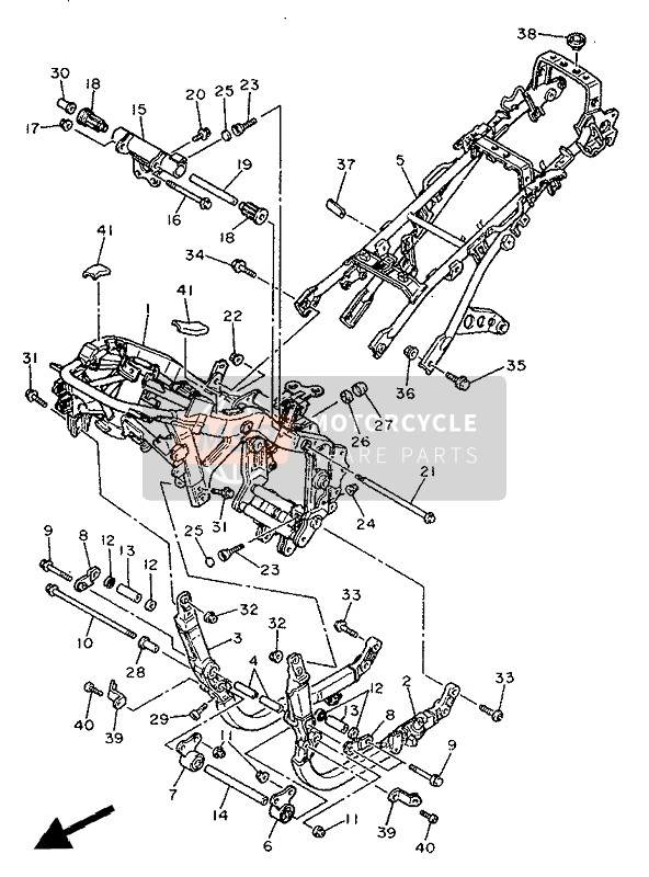 Yamaha FJ1200 1991 Frame voor een 1991 Yamaha FJ1200