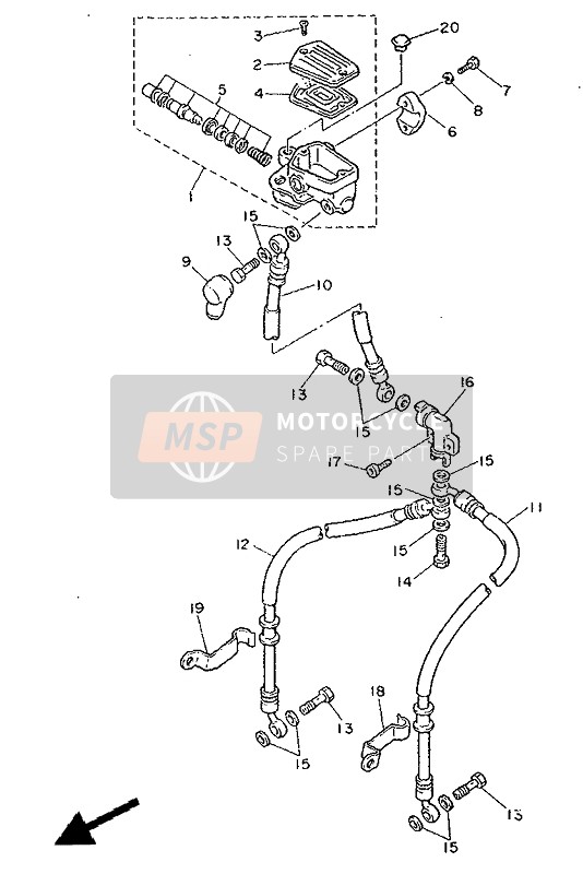 Yamaha FJ1200 1991 HAUPTZYLINDER VORNE für ein 1991 Yamaha FJ1200