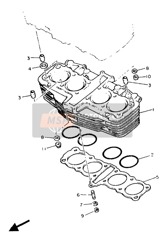 Yamaha FJ1200A 1991 Cylinder for a 1991 Yamaha FJ1200A