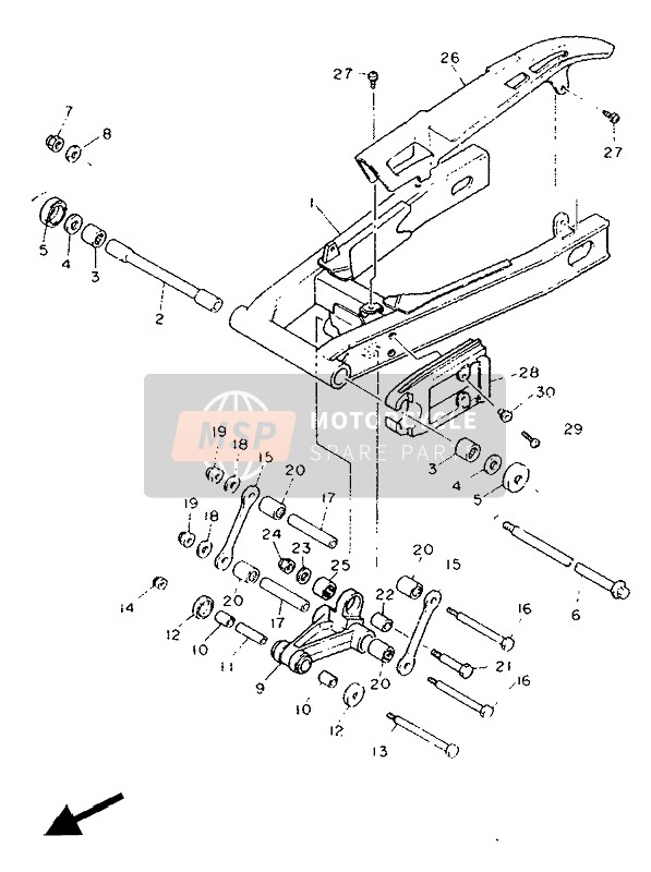 Yamaha FJ1200A 1991 Rear Arm for a 1991 Yamaha FJ1200A