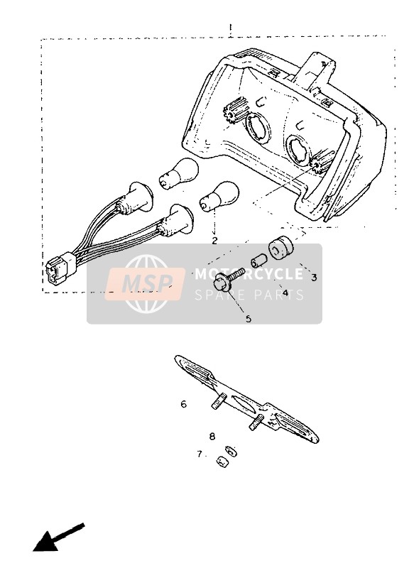 Yamaha FJ1200A 1991 Luz De La Cola para un 1991 Yamaha FJ1200A