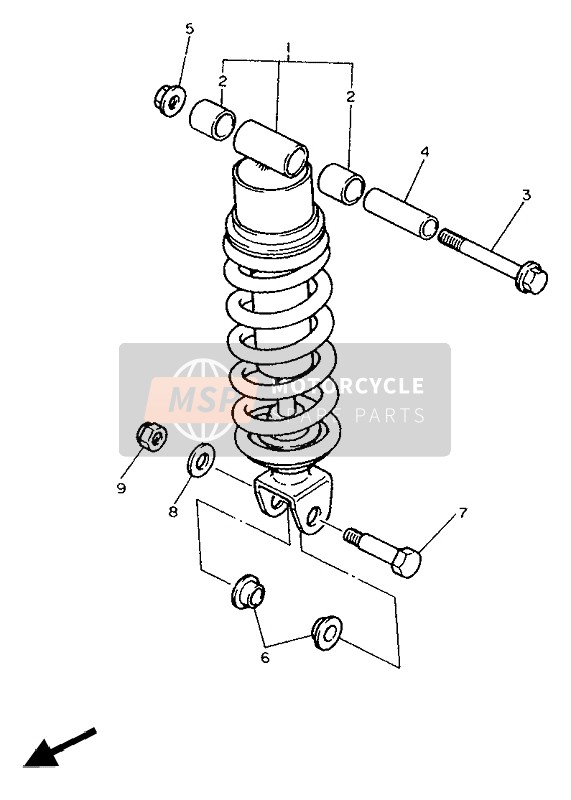 Yamaha FZ750 GENESIS 1991 AUFHÄNGUNG HINTEN für ein 1991 Yamaha FZ750 GENESIS