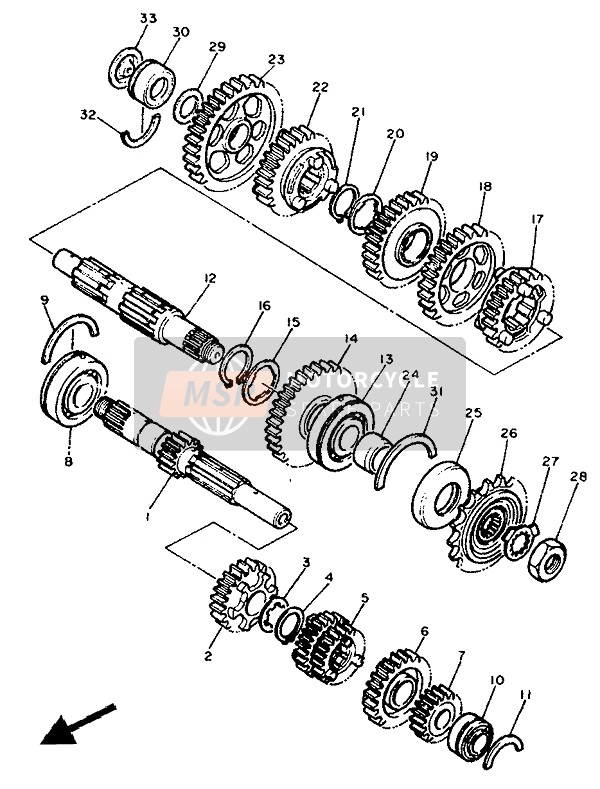 Yamaha FZR600 GENESIS 1991 Transmission for a 1991 Yamaha FZR600 GENESIS