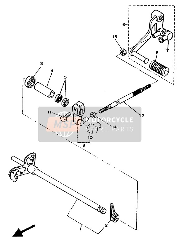 Yamaha FZR600 GENESIS 1991 Shift Shaft for a 1991 Yamaha FZR600 GENESIS