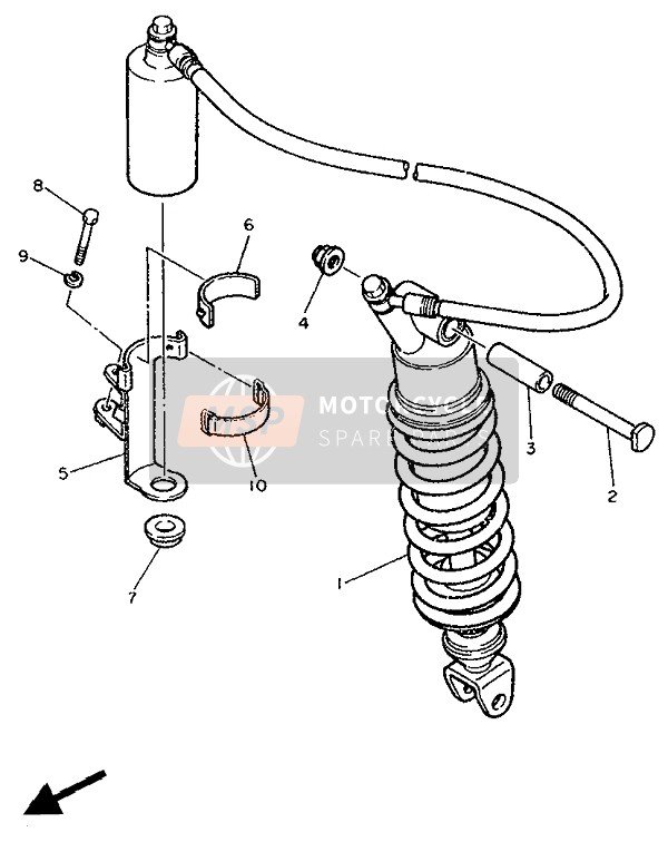 Yamaha FZR1000 1991 Suspensión trasera para un 1991 Yamaha FZR1000