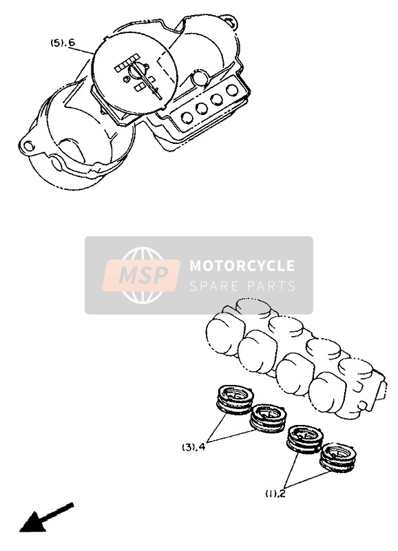 Yamaha FZR1000 1991 Alterner (Admission-Mètre) pour un 1991 Yamaha FZR1000