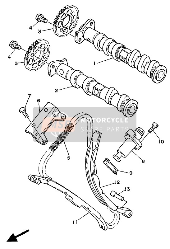 Yamaha TDM850 1991 Camshaft & Chain for a 1991 Yamaha TDM850