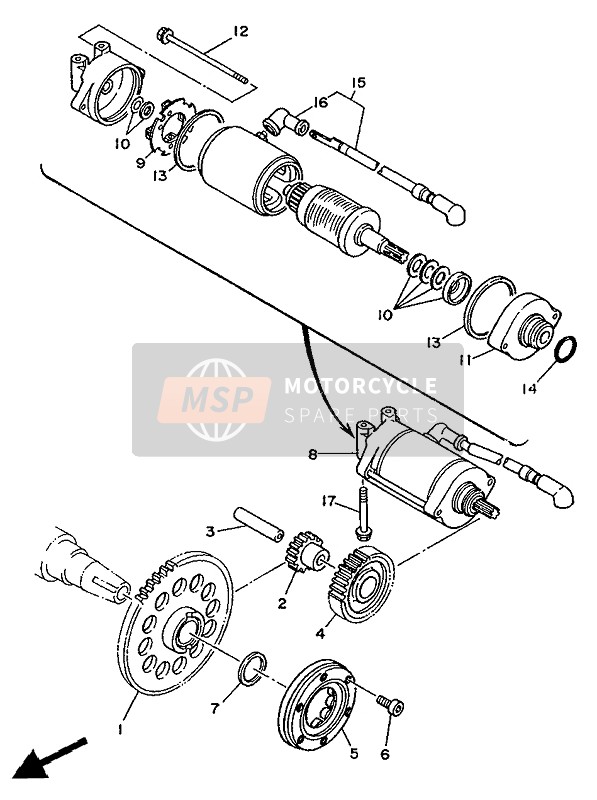 Yamaha TDM850 1991 Starter Clutch for a 1991 Yamaha TDM850