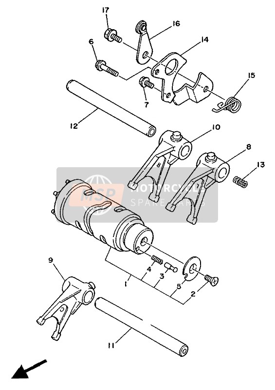 Yamaha TDM850 1991 Shift Cam & Fourchette pour un 1991 Yamaha TDM850