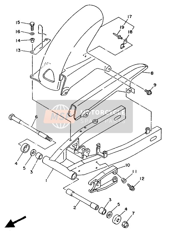 Yamaha TDM850 1991 Rear Arm for a 1991 Yamaha TDM850