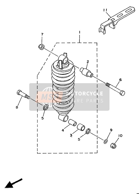 Yamaha TDM850 1991 Suspensión trasera para un 1991 Yamaha TDM850