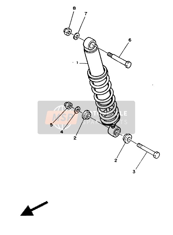 Yamaha TDR125 1991 AUFHÄNGUNG HINTEN für ein 1991 Yamaha TDR125